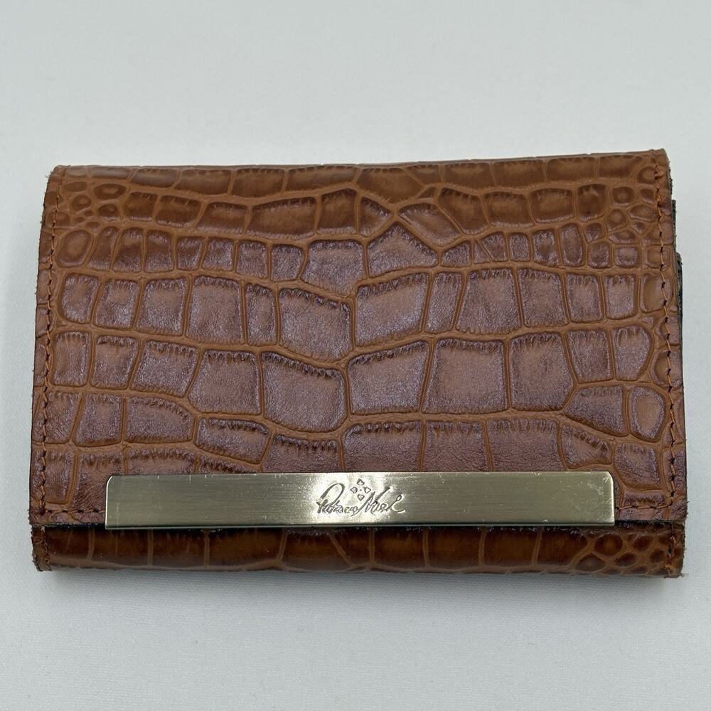 Patricia Nash Cametti Croc Embossed TrFold Leather Wallet